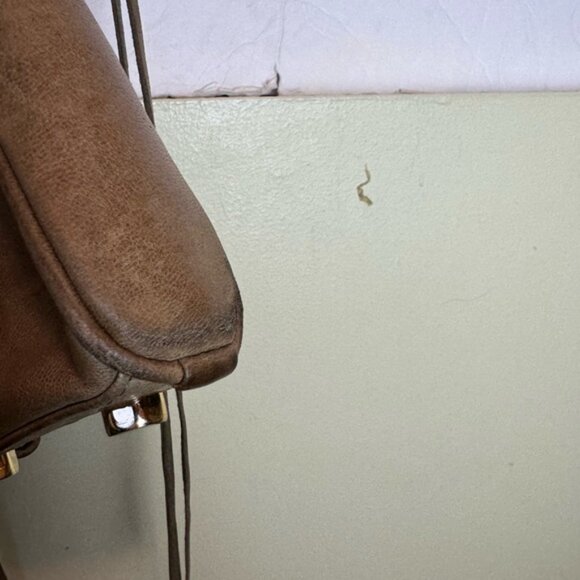 Rebecca Minkoff Mini MAC Leather Crossbody Bag Shoulder Chain Strap Tan Zip Tote - Picture 11 of 16